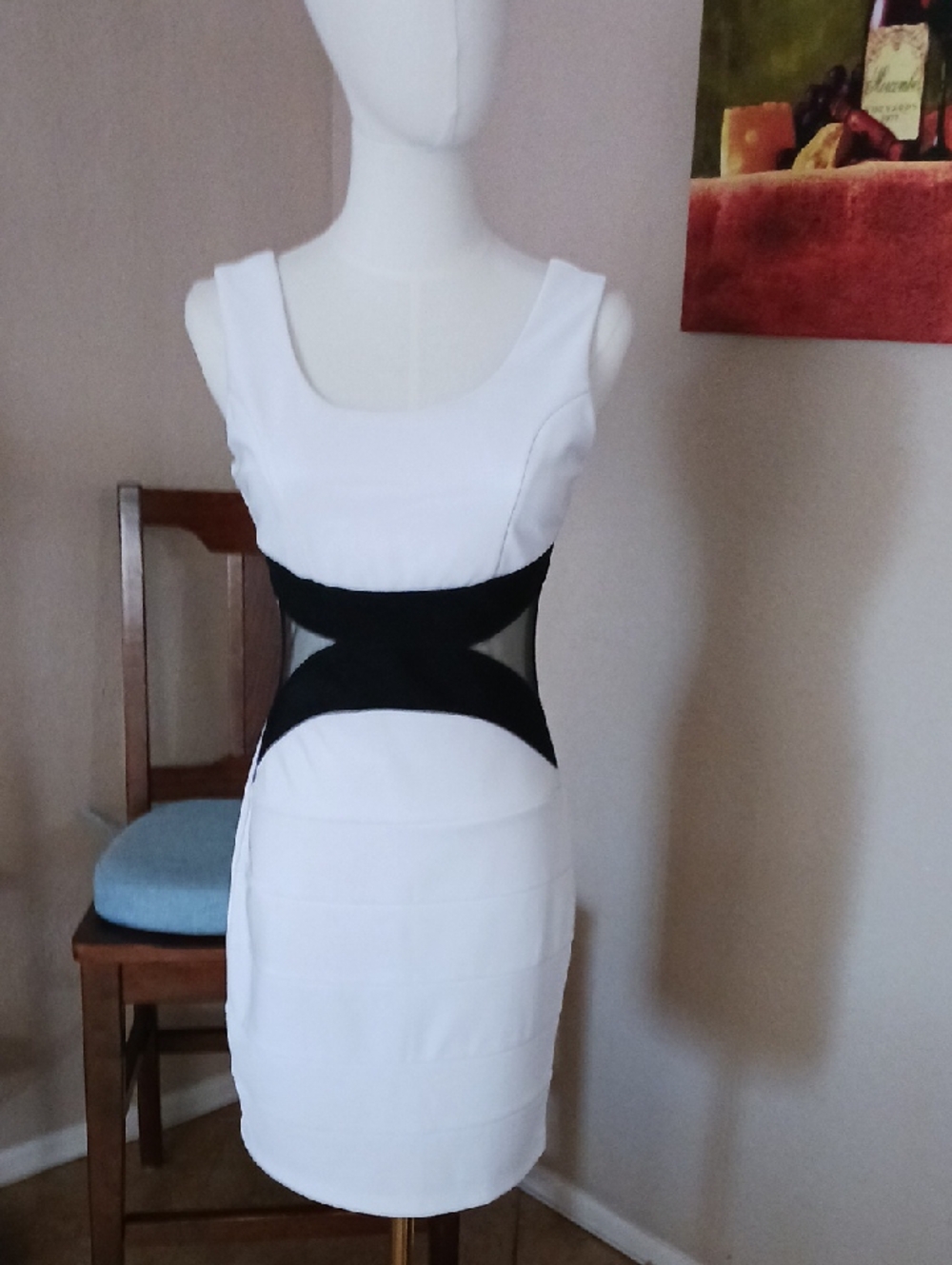 Ruby Rox White Mini Dress with Waist Cut Out
